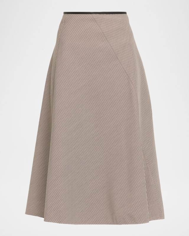 Asymmetric Plaid Circle Skirt